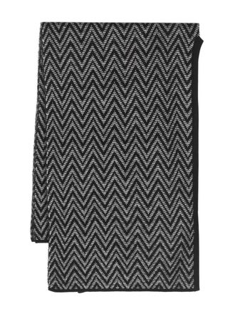 Missoni zig-zag intarsia-knit scarf - Black