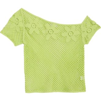 PacSun Valerie Open Stitch One-Shoulder Top in Green at Nordstrom, Size Xx-Small