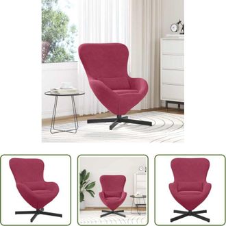 vidaXL Sedia Moderna - Poltrona uovo Rosso Vino 63 x 73 x 90 cm Velluto