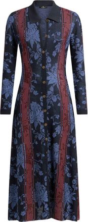 Etro floral jacquard maxi cardigan - Blue