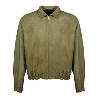 Prada Suede Jacket - male - Prada - Bomber Jackets - Green - XL - Jackets
