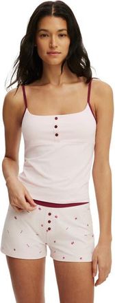 Cotton On Womens Dreamy Soft Henley Cami in Pink Kiss Crushed Berry at Nordstrom, Size X-Small