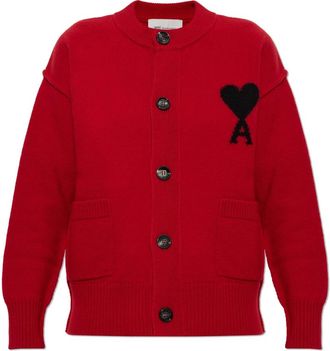 Ami Wol cardigans met zakken - Dames - Vesten - Rood - S - Wol - Truien & Vesten