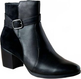 Aetrex Womens Rebecca Heel Boots In Black Leather