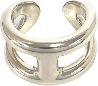 Herm&egrave;s Silver Silver 925 Band Ring (Pre-Owned)