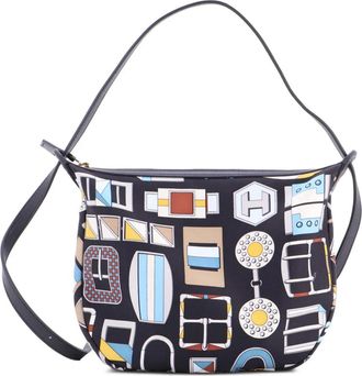 Hermès Borsa a tracolla Sursoie To Go Pouch in seta e pelle - Blu