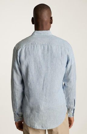 Bonobos Everyday Linen Slim Fit Button-Down Shirt in Light Blue Sky at Nordstrom, Size Xx-Large