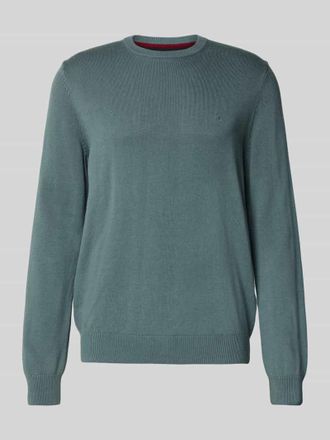 Christian Berg Regular Fit Strickpullover aus Baumwoll-Woll-Mix in Metallic Tuerkis, Gr&ouml;&szlig;e M