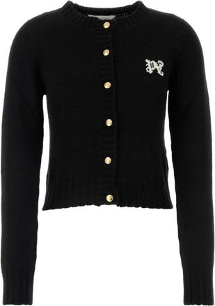 Palm Angels Black wool blend cardigan