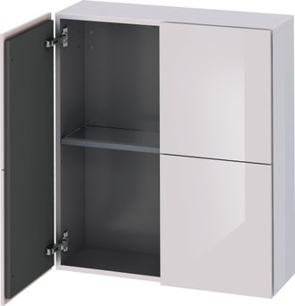 Duravit Armario Semi Alto Duravit L-cube, Anchura 700mm, Profundidad 243mm, 2 Puertas, Color: Laca Blanca Lila Alto Brillo - Lc116702727