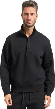 A|X Armani Exchange Zwarte hoge hals sweatshirt met halve rits - Heren - Vesten met rits - Zwart - S - Hoodies & sweatvesten