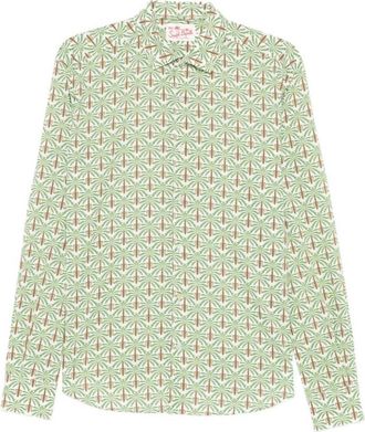 MC2 Saint Barth Sikelia Palm Tile Shirt - Heren - Casual Overhemden - Veelkleurig - S - Katoen - Overhemden