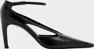 Toteme Cutout Leather Pointed-Toe Pumps