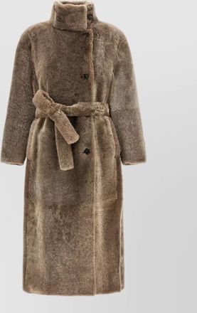 Brunello Cucinelli shearling belted coat