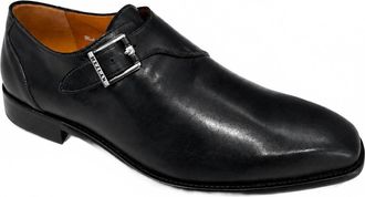Mezlan Mens Artisan Monk Strap Dress Shoes In Black Patina