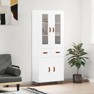 vidaXL Vidaxl - Aparador Alto Madera Contrachapada Blanco 69,5x34x180 Cm