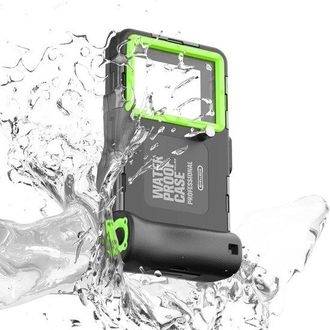 OEM Funda Impermeable Universal Iphone 14 Pro Max 13 11 Samsung S23 Ultra S22 S9 Huawei Google Oneplus Xiaomi Motorola, Verde Militar/naranja