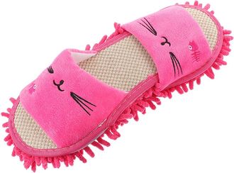 Supvox Floor Cleaning Slippers Washable Reusable Mop Slippers for Women Cute Cartoon Animal Design for Floor Cleaning