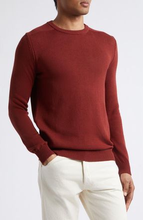 Isaia Cotton Sweater in Mattone at Nordstrom, Size Xxx-Large