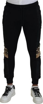 Dolce & Gabbana Stijlvolle Zwarte Jogger Broek - Heren - Sweatpants - Zwart - XS - Katoen - Broeken