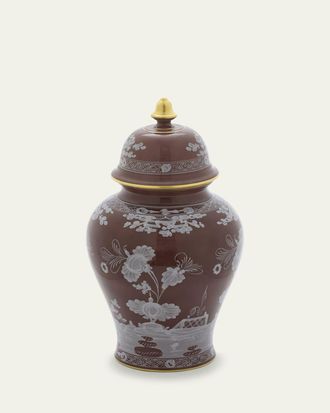 Ginori 1735 Oriente Italiano Potiche Lidded Vase, Castagna