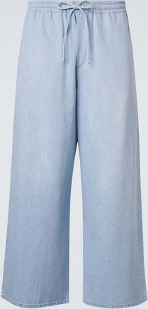 Loewe Anagram denim cropped wide-leg pants
