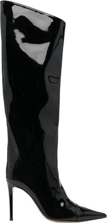 Generic Womens Patent Leather High Heel Boots Print Knee Popular Party Boots