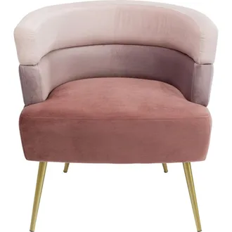 Kare Design Sill&oacute;n de terciopelo rosa y acero