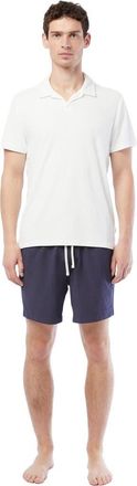 Onia Towel Terry Johnny Collar Polo in White at Nordstrom, Size X-Large