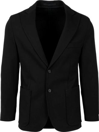 Paolo Pecora Zwarte jas met klassieke revers - Heren - Blazers - Zwart - S - Jassen