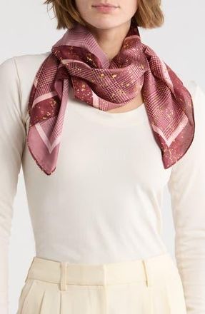 Steve Madden Powell Plaid Shine Square Scarf in Sangria at Nordstrom Rack