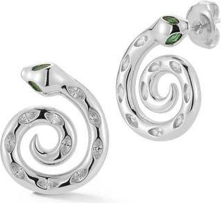 Glaze Jewelry Swirl Snake Stud Earrings in Silver at Nordstrom Rack
