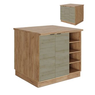 Vicco Isla De Cocina Fame-line, Panel De Roble, 90 Cm Sin Encimera
