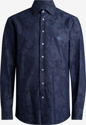 Etro Denim-Hemd mit Paisley-Print Roma