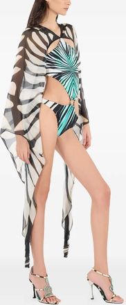 Roberto Cavalli Doorzichtige tuniek met Ray Of Sea print - Blauw