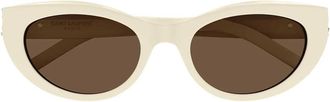 Saint Laurent Sunglasses Sl M115 004 Ivory/Brown Women