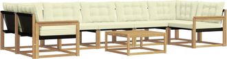 vidaXL Conjunto De Sof&aacute;s De Exterior 8 Uds. Blanco Y Crema Vidaxl