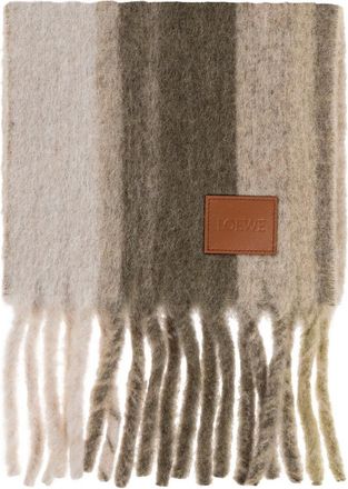 Loewe Sciarpa a righe con frange - Toni neutri