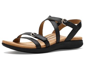 Aetrex Hadley Adjustable Quarter Strap Sandals Womens Sandals Black : EU 41 (US Womens 10-10.5) M (B), Leather