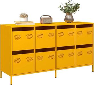 vidaXL Vidaxl - Aparador Acero Laminado En Fr&iacute;o Amarillo Mostaza 135x39x73,5 Cm