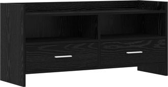 vidaXL Mueble De Tv 100 X 33 X 47 Cm Roble Negro Madera De Ingenier&iacute;a Vidaxl