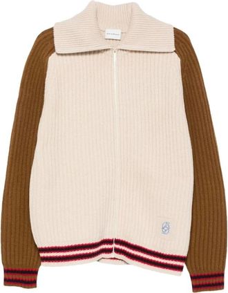 Dr&ocirc;le de Monsieur Le Cardigan Torsades Bicolore - - Knitwear - Uomo - Beige - M