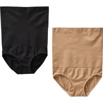 Ingrid & Isabel Postpartum Belly Support Underwear Bundle in Black/beige at Nordstrom, Size X-Large