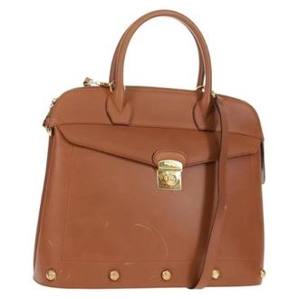 Ferragamo Pre-owned Handbags, female, Brown, Size: ONE SIZE Pre-owned Leather Handbag