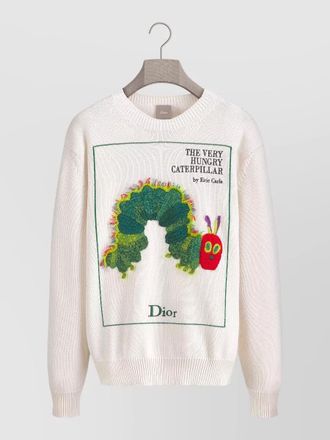 Dior crew neck knit top graphic embroidery