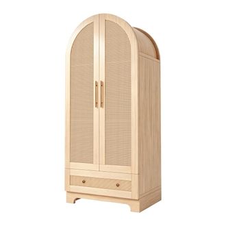 Urban Meuble Armario arco n&oacute;rdico de rat&aacute;n, 2 puertas y 1 caj&oacute;n