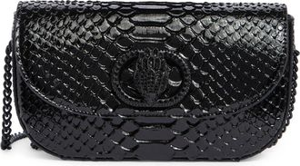 Kurt Geiger Small Chelsea Croc Embossed Leather Crossbody Bag in Black at Nordstrom Rack