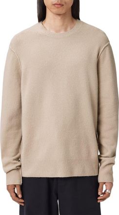 AllSaints Patern Crewneck Sweater in Moon Grey at Nordstrom, Size Xx-Large