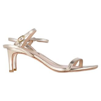 Stuart Weitzman Pre-owned Womens ankle Strap Sandal Heels in Gold Leather - Size UK 7.5