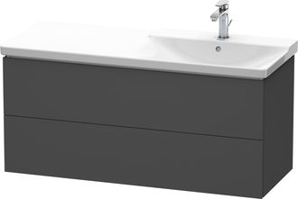 Duravit Duravit L-cube M&oacute;dulo Mural 1220mm De Ancho, Profundidad 481, 2 Cajones, Apto Para P3 Comfort Art&iacute;culo 233412, Lavabo A La Derecha, Color: Grafito Mat
